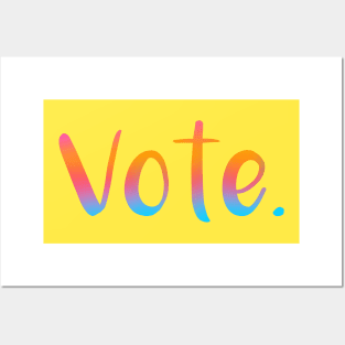 "Vote." (Colorful Gradient) Posters and Art